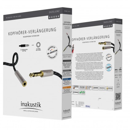 Forlenger hodetelefonkabel 6,3 mm jack - Excellence - Inakustik